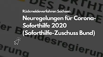 Corona-Soforthilfe 2020: Rückmeldeverfahren in Sachsen