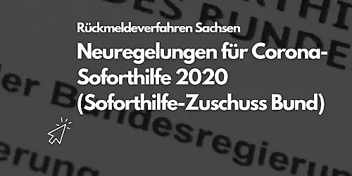 Corona-Soforthilfe 2020: Rückmeldeverfahren in Sachsen