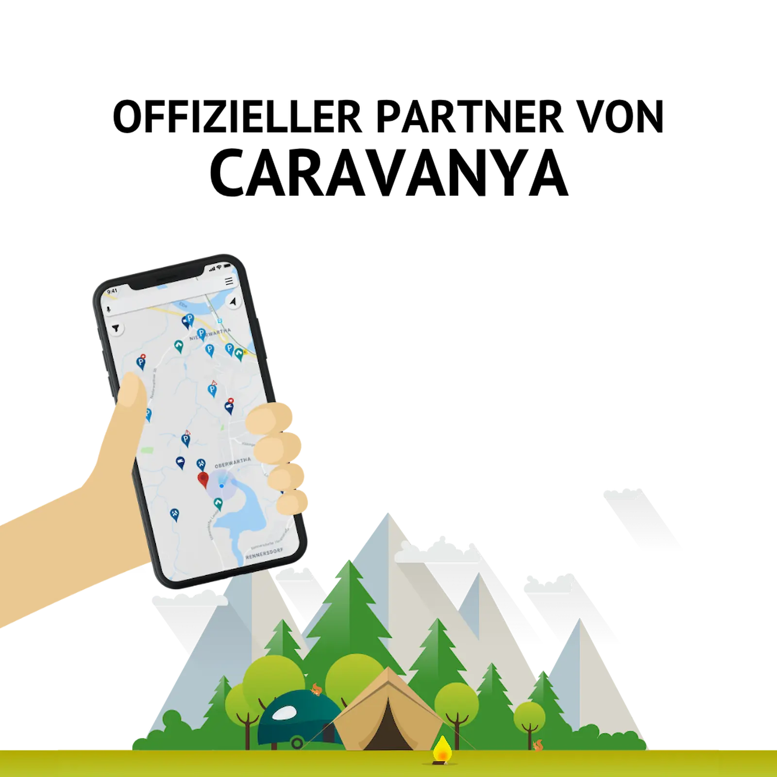 Empfohlen von der beliebten Stellplatz-App Caravanya