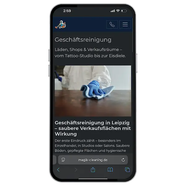 Sauber, schnell, online – die neue Website für Gebäudedienstleister Magik Cleaning aus Leipzig - Bild 2 Sauber, schnell, online – die neue Website für Gebäudedienstleister Magik Cleaning aus Leipzig - Bild 2