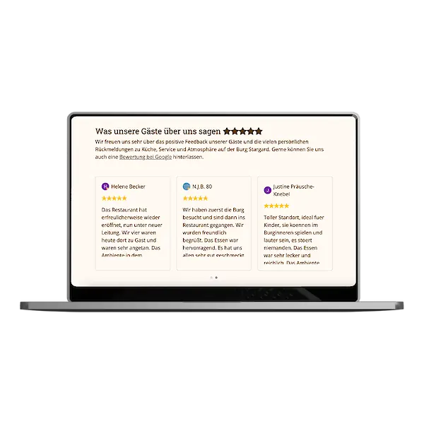 Website für den Burggasthof "Zur Alten Münze" auf der Burg Stargard - Bild 3